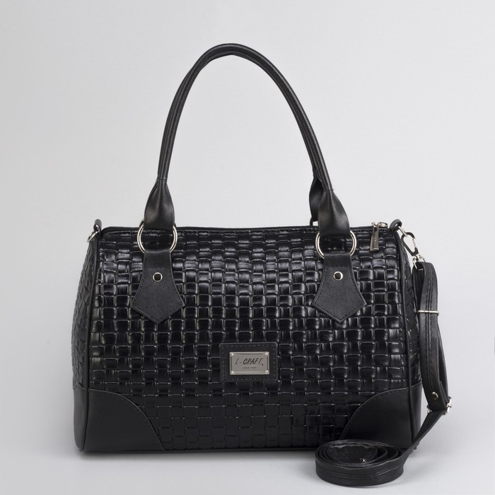 Сумка женская, отдел на молнии, наружный карман, длинный ремень, цвет чёрный