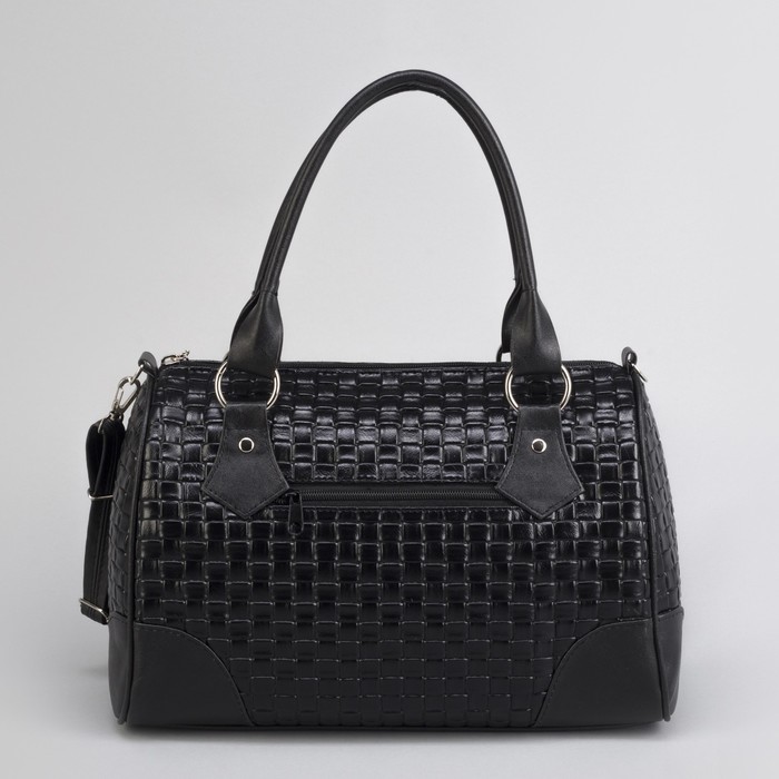 Сумка женская, отдел на молнии, наружный карман, длинный ремень, цвет чёрный