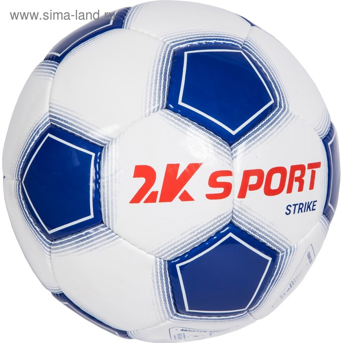 фото Мяч футбольный 2k sport strike white/royal/red, размер 5 2к