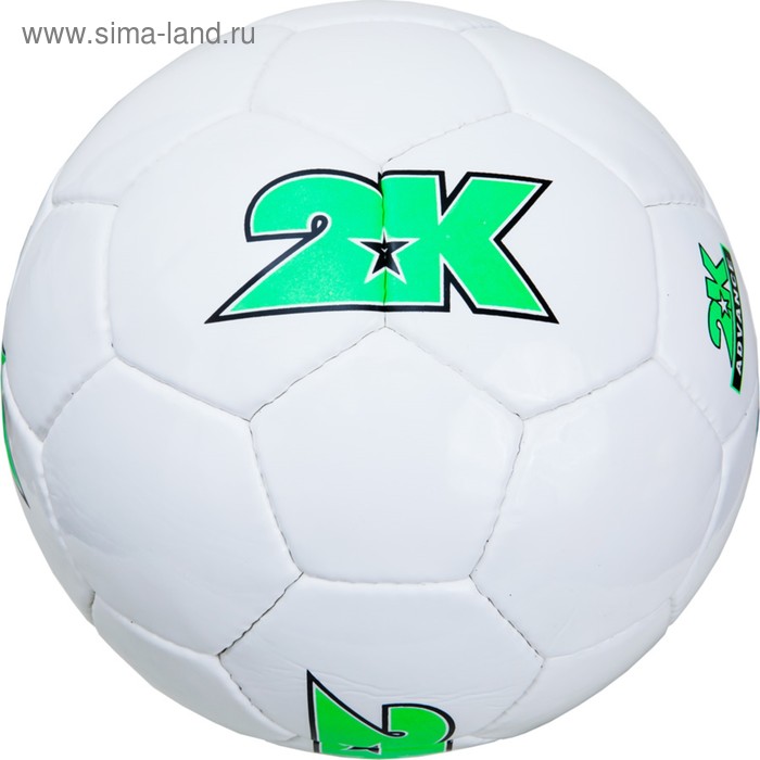 фото Мяч футбольный 2k sport advance white/green, размер 5 2к