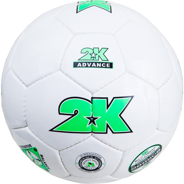 Мяч футбольный 2K Sport Advance white/green, размер 5