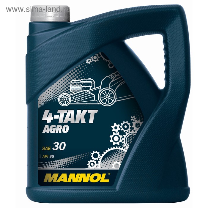 Масло моторное MANNOL 4T AGRO SAE 30, 4л масло моторное mannol 2т син agro for husqvarna 7859 1 л