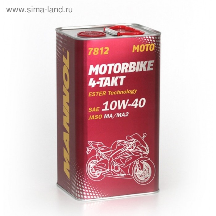 фото Масло моторное mannol 4t син. 10w40 motorbike 7812, 1 л