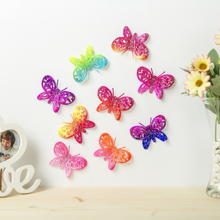 Магнит пластик "Бабочка с блёстками" МИКС 5,2х7,5 см