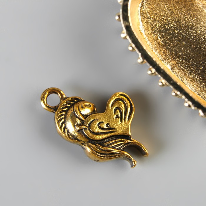 Любовный сундук с парой рыбок, 3,4 х 2,6 см