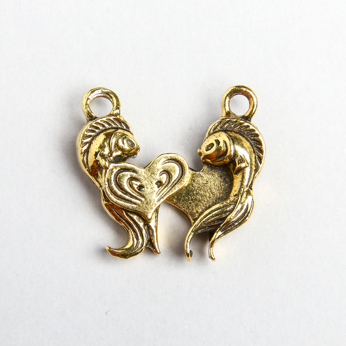 Любовный сундук с парой рыбок, 3,4 х 2,6 см