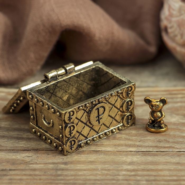 Денежный сундук с рублевой мышью , 3,5 х 2,7 см