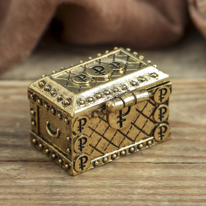 Денежный сундук с рублевой мышью , 3,5 х 2,7 см