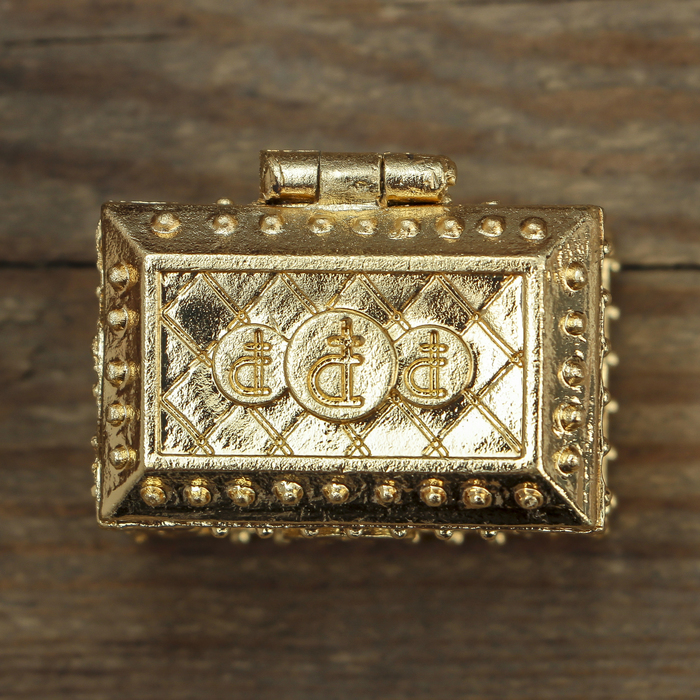 Денежный сундук с денежным мышонком , 3,5 х 2,7 см