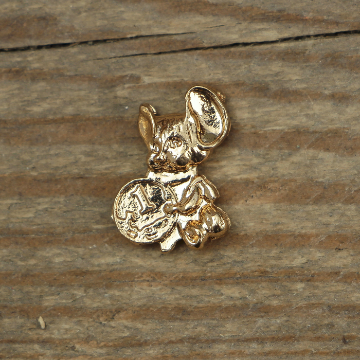 Денежный сундук с денежным мышонком , 3,5 х 2,7 см