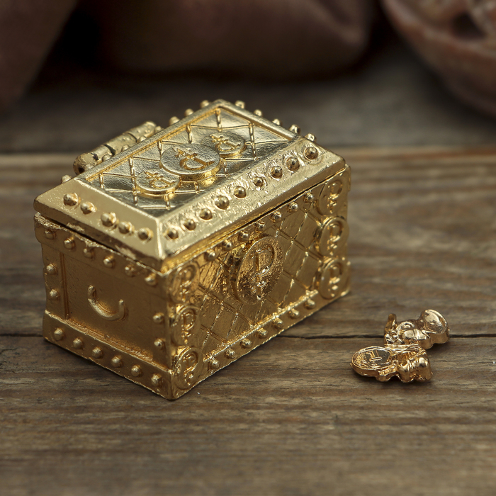 Денежный сундук с денежным мышонком , 3,5 х 2,7 см