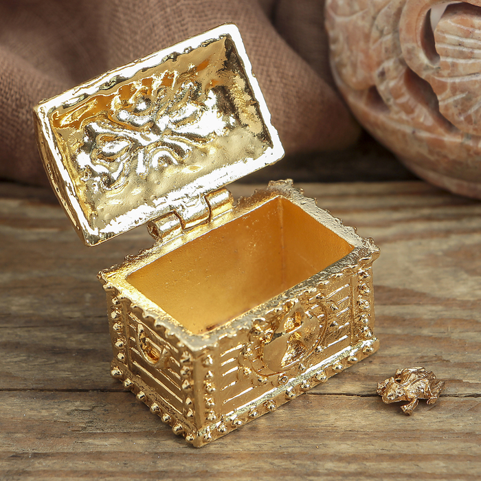 Сундук счастья с денежной лягушкой, 3,5 х 2,7 см