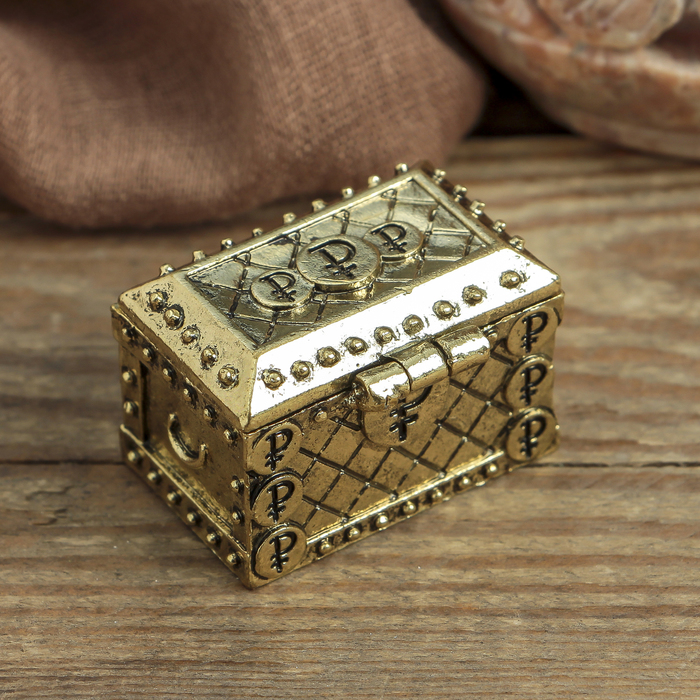 Денежный сундук с золотой жабкой, 3,5 х 2,7 см