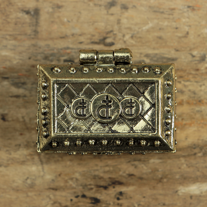 Денежный сундук с золотой жабкой, 3,5 х 2,7 см