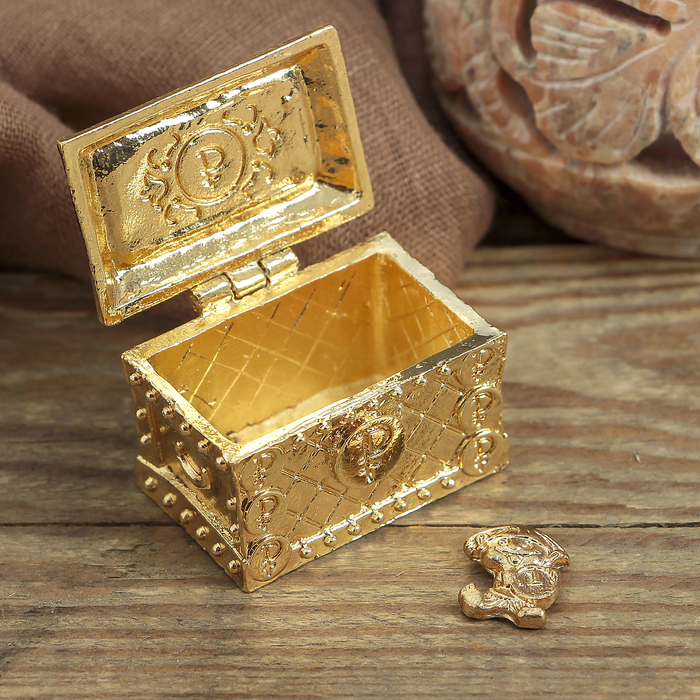 Денежный сундук с кошельковым домовенком , 3,5 х 2,7 см