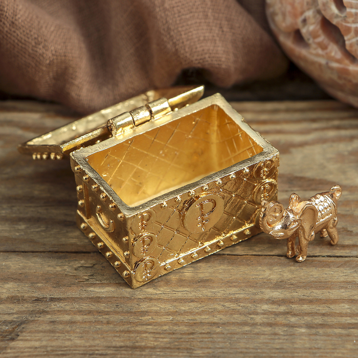 Денежный сундук с слоником удачи, 3,6 х 2,6 см