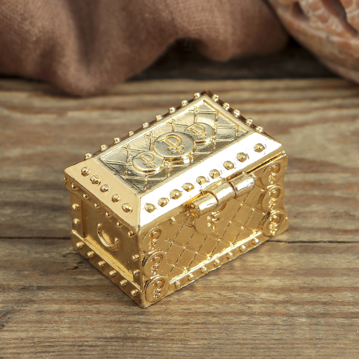 Денежный сундук с золотым ключиком , 3,5 х 2,7 см