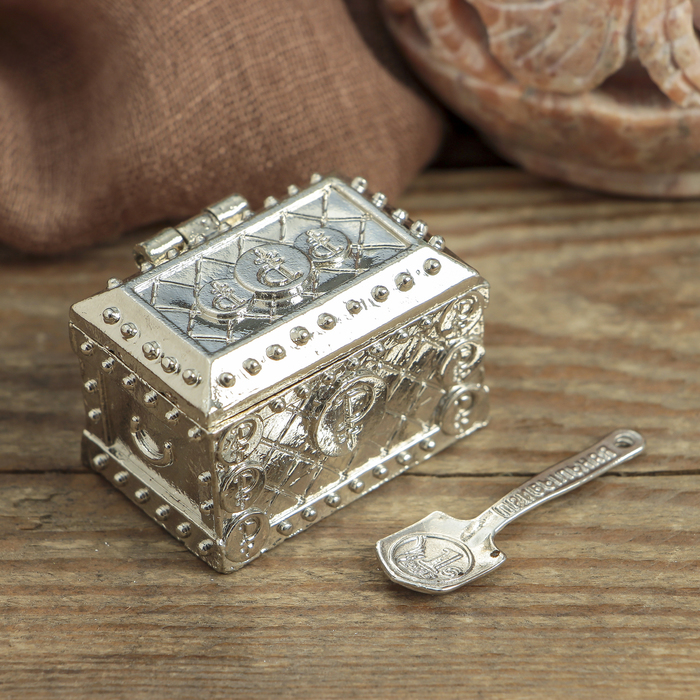 Денежный сундук с лопаткой богатства , 3,5 х 2,7 см