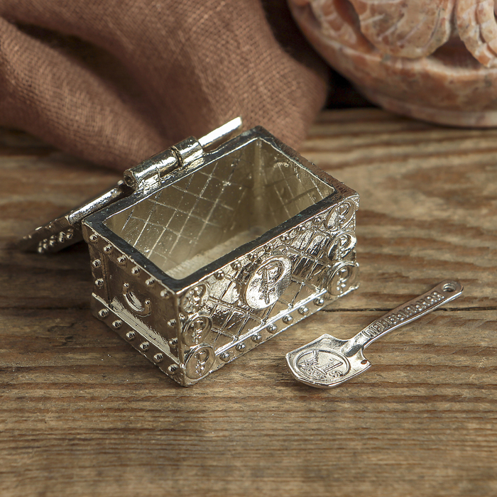 Денежный сундук с лопаткой богатства , 3,5 х 2,7 см