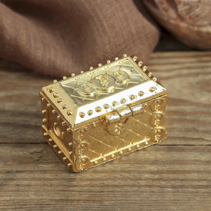 Денежный сундук с птицей счастья, 3,5 х 2,7 см