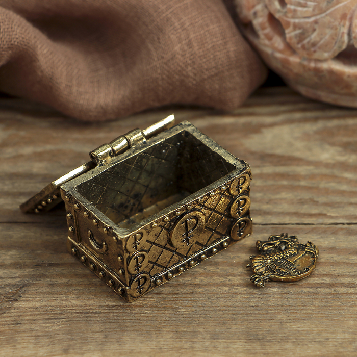 Денежный сундук с драконом прибыли, 3,5 х 2,7 см