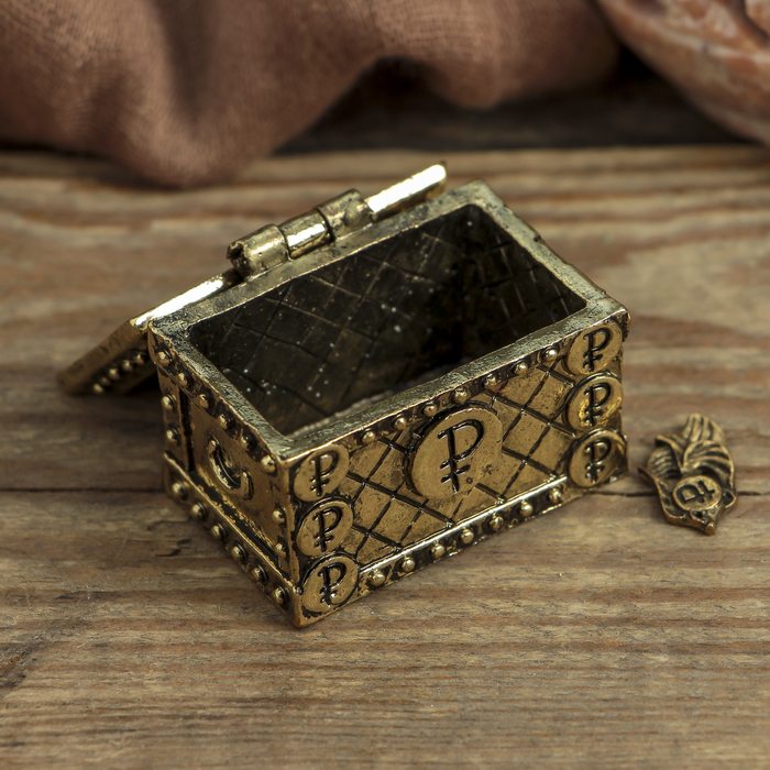 Денежный сундук с рыбкой желаний, 3,6 х 2,6 см