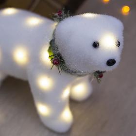 Фигура световая "Белый мишка", 22 LED, 20х20х10 см, фиксинг, от батар., Т/БЕЛЫЙ от Сима-ленд