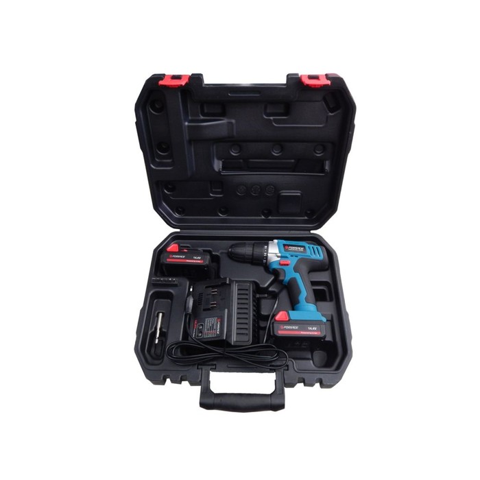 Шуруповерт Forsage CDH14.4V-LI, аккумуляторный, 14.4 В, 2х1.5 Ач, 26Нм, БЗП 0.8-10 мм, кейс 394921