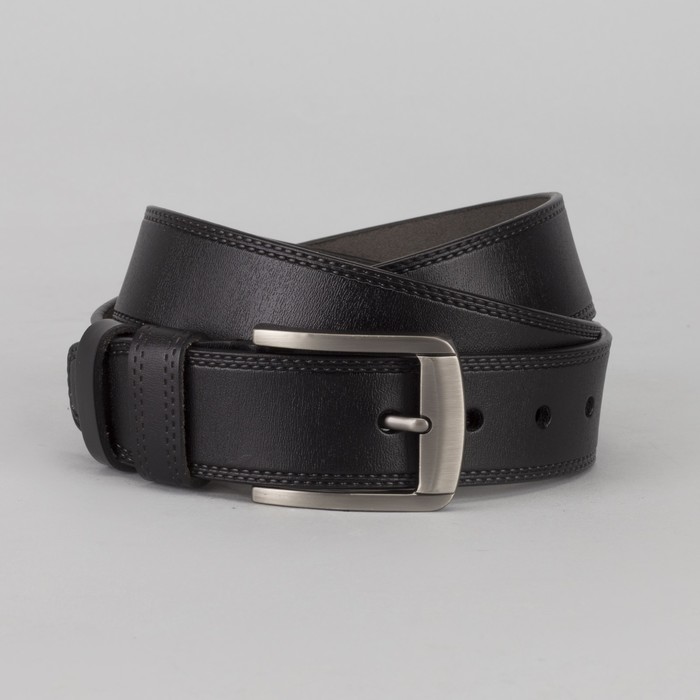 Ремень мужской Великан, пряжка тёмный металл, цвет чёрный