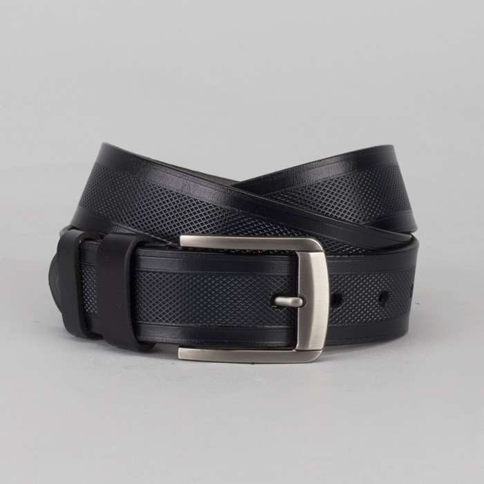 Ремень мужской Великан, пряжка тёмный металл, цвет синий