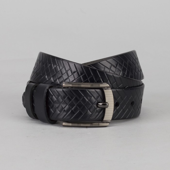 Ремень мужской Великан, пряжка тёмный металл, цвет синий