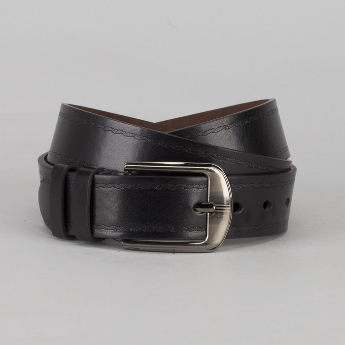 Ремень мужской Великан, пряжка тёмный металл, цвет чёрный