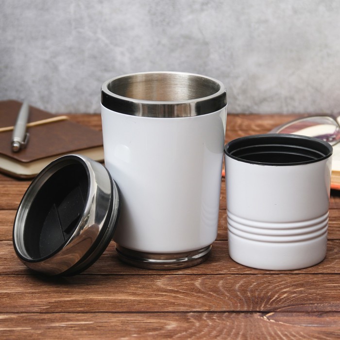 Термостакан без ручки 2 в 1 "Кофе для бодрости", 500 мл