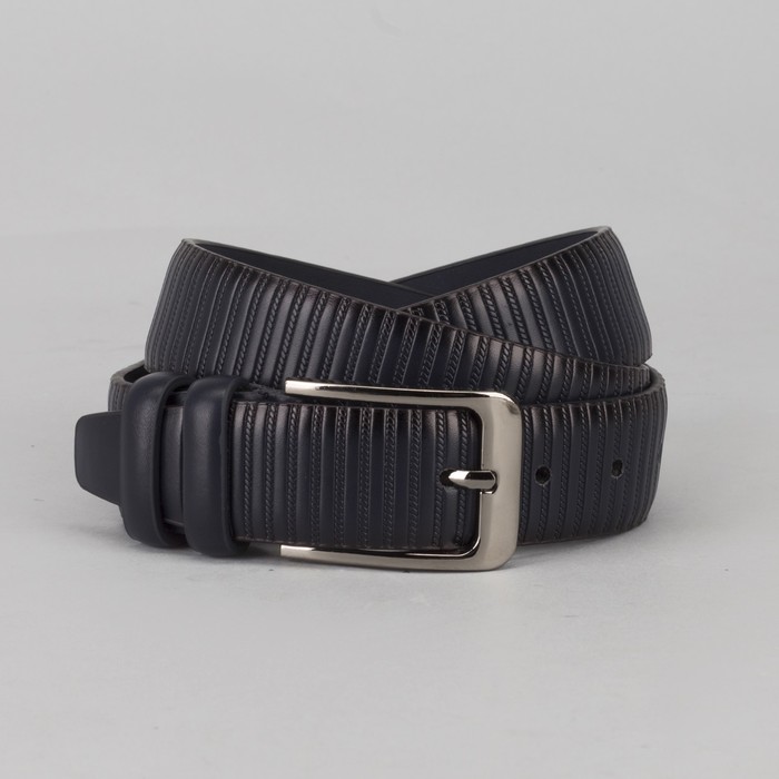 Ремень мужской, пряжка металл, цвет синий