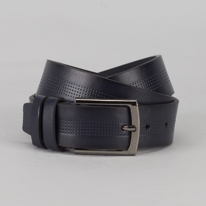 Ремень мужской, пряжка металл, цвет синий