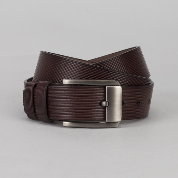 Ремень мужской, пряжка тёмный металл, цвет кофе