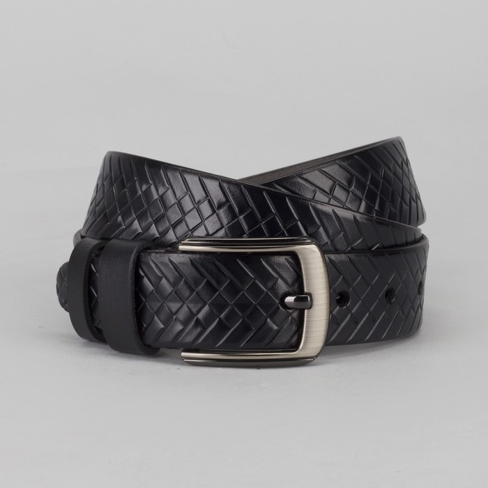 Ремень мужской Великан, пряжка тёмный металл, цвет синий