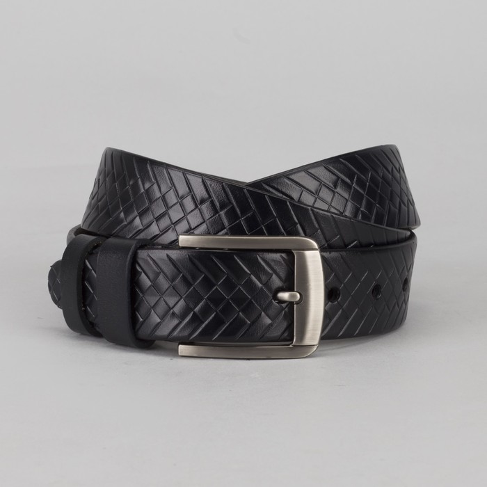 Ремень мужской Великан, пряжка тёмный металл, цвет синий