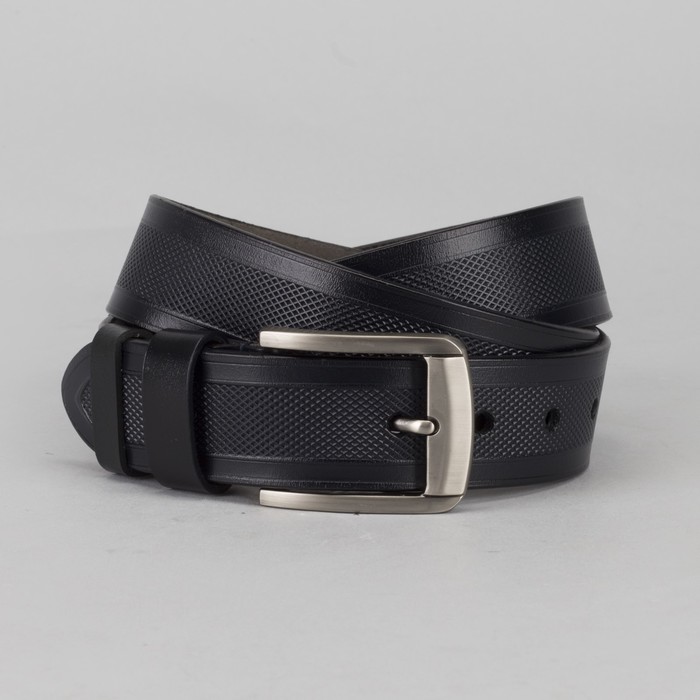 Ремень мужской Великан, пряжка тёмный металл, цвет синий