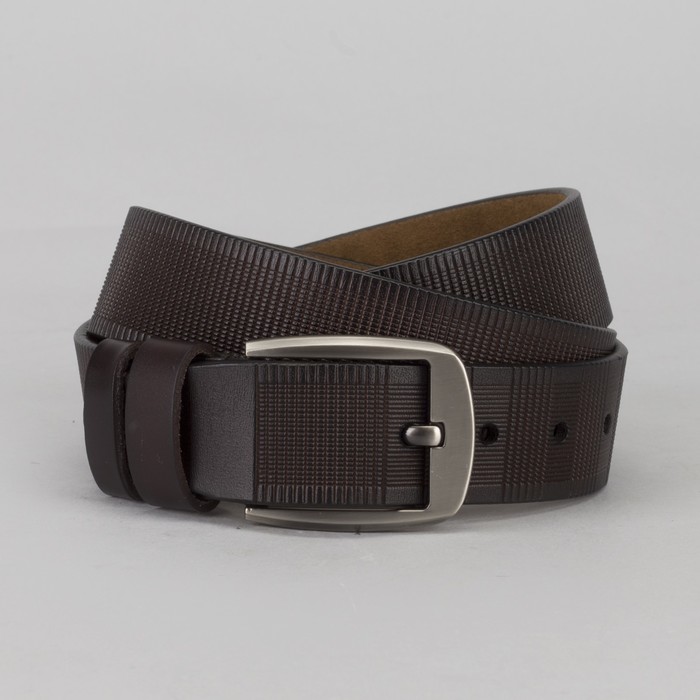 Ремень мужской Великан, пряжка тёмный металл, цвет кофе