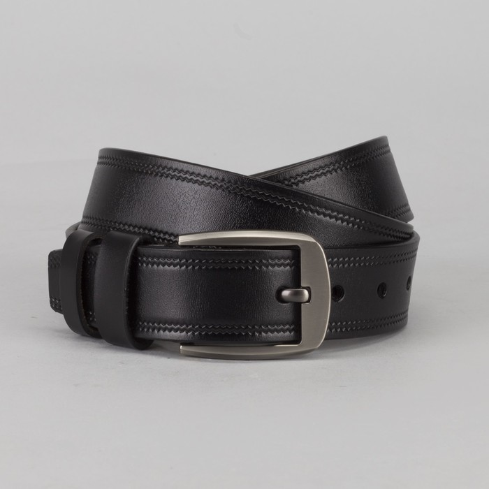 Ремень мужской Великан, пряжка тёмный металл, цвет чёрный