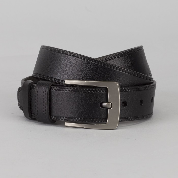 Ремень мужской Великан, пряжка тёмный металл, цвет чёрный
