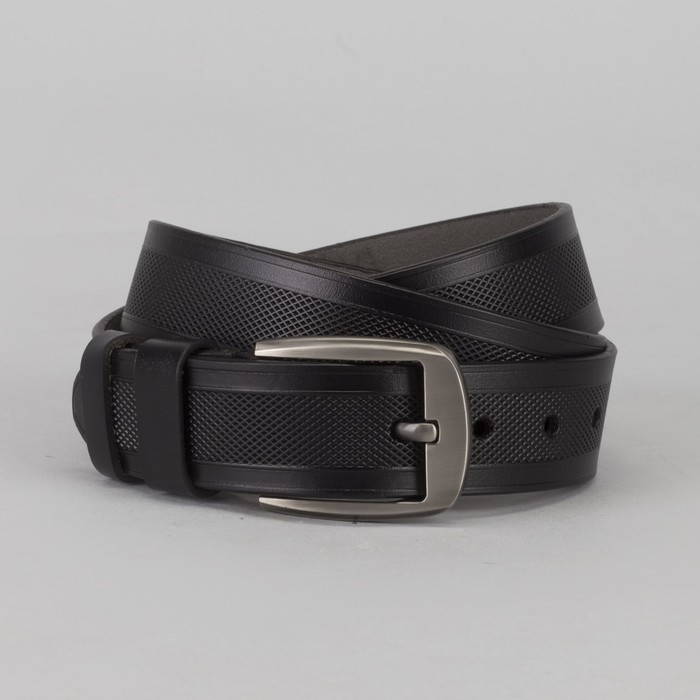 Ремень мужской Великан, пряжка тёмный металл, цвет чёрный