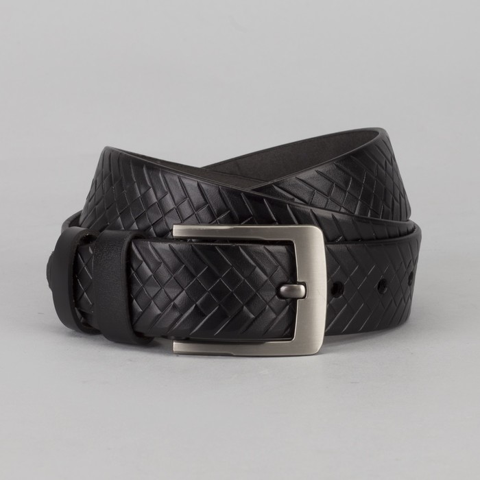 Ремень мужской Великан, пряжка тёмный металл, цвет чёрный