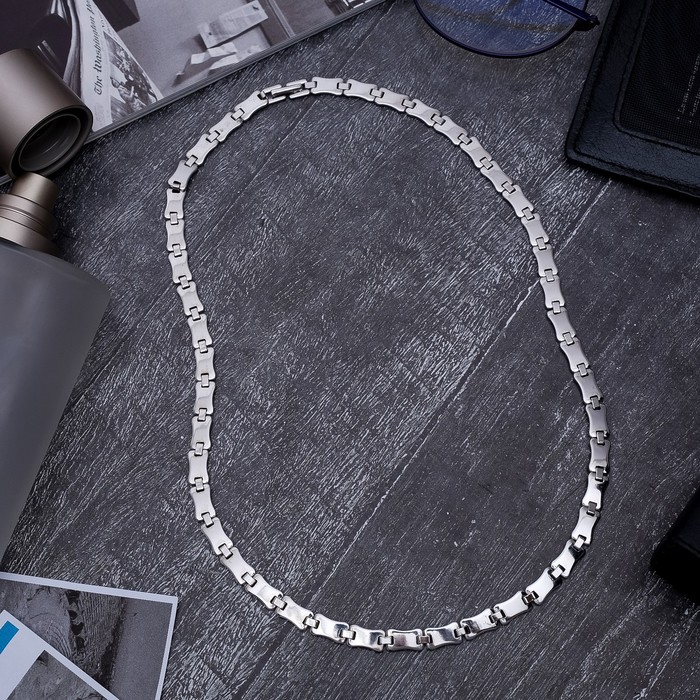 Цепь "Стальная" звенья, цвет серебро