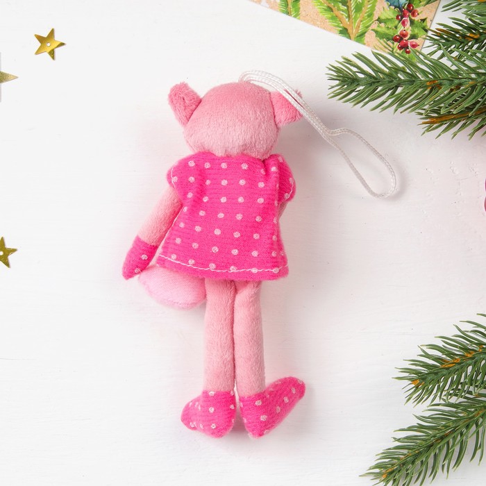 Мягкая игрушка "Розовая хрюшка в лапках сердечко" цвета МИКС, 13 см