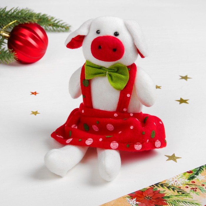 Мягкая игрушка "Свинюшка сарафан в горошек"