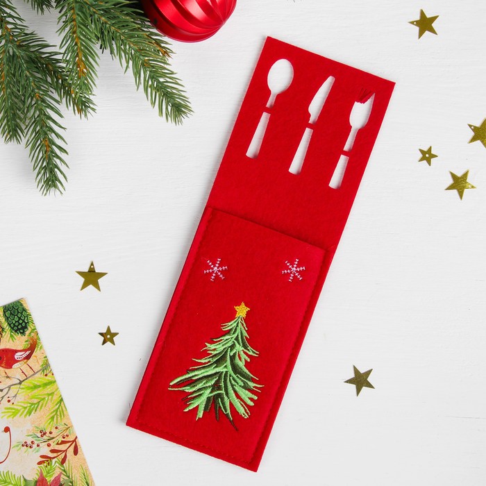 Конверт для столовых приборов "Ель со звездой"
