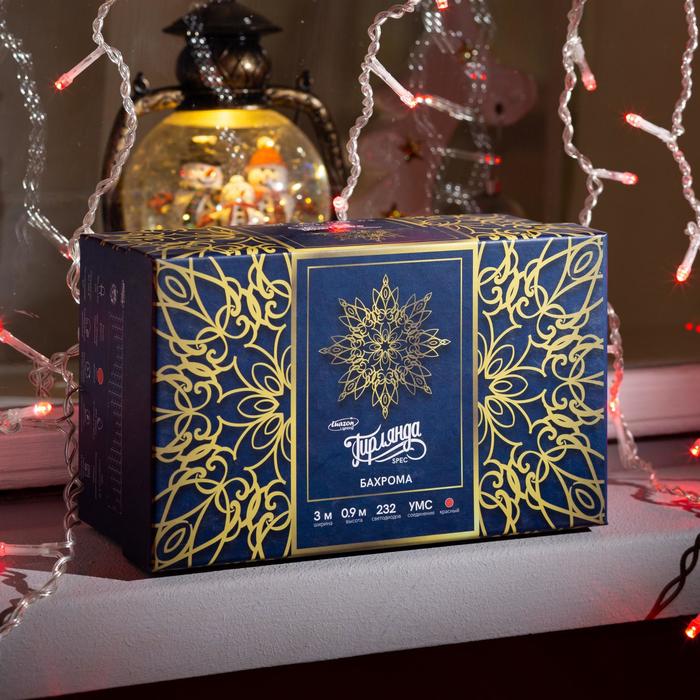 БАХРОМА уличная, УМС, Ш:3м, В:0.9м, Н.С. 3W LED-232-220V, КРАСНЫЙ