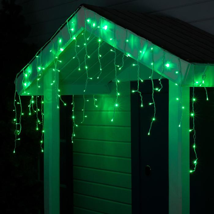 БАХРОМА уличная, Ш:4м, В:0.6м, Н.Б. LED-180-220V, 8 режимов, ЗЕЛЕНЫЙ